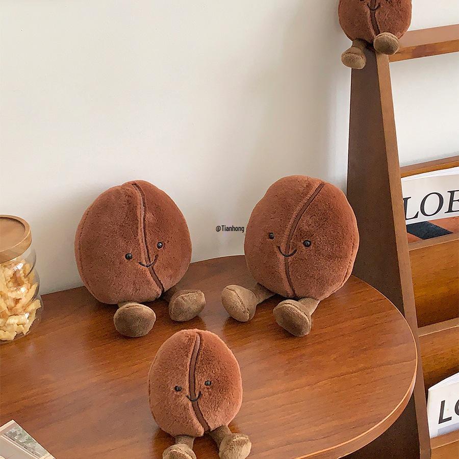 Coffee Bean Plush Toy Pendant - Comfort Doll