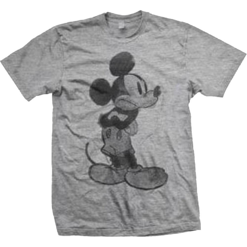 Men s Mickey Mouse Sketch Slim Fit T-shirt Large Grey S