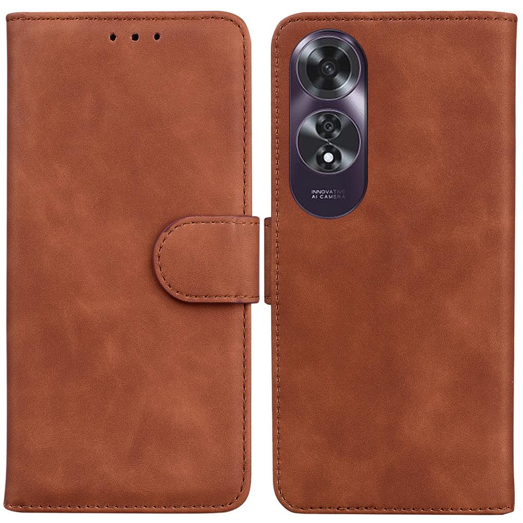 For Oppo A60 4G Case Magnetic Clasp Solid Color Leather Phone Cover