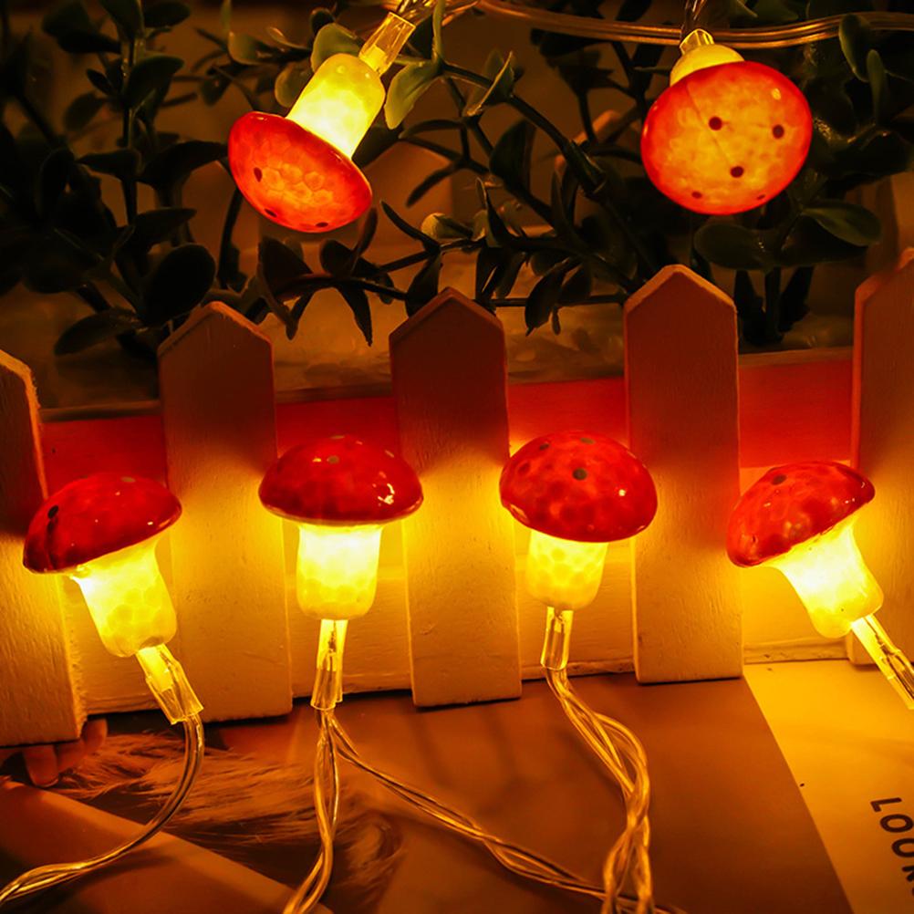 LED Mushroom String Light Battery Operated Fairy Light Garden Party Decor for Christmas Weddings