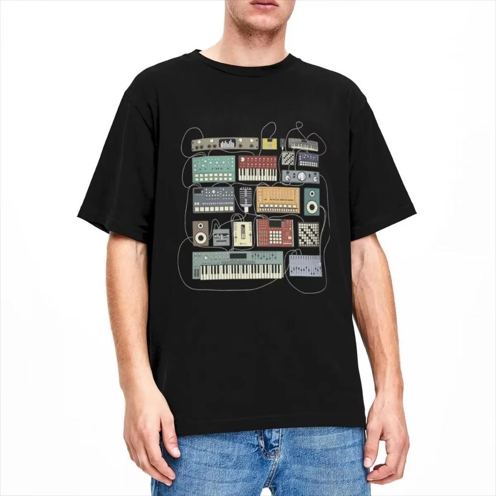 Musician Synthesizer Drum Machine Dj Apparel Shirt Men Women 808 909 606 303 Electronic Music Novelty  Summer Tees