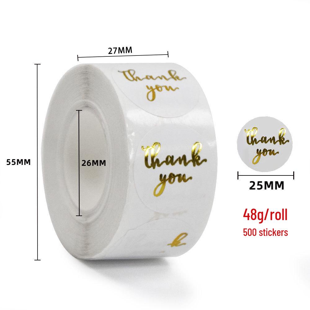 Gold Foil Stamped Colored Kraft Paper Labels for Takeaway & Baking Packaging