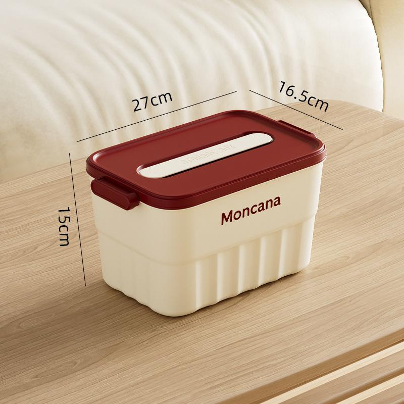 Stolní úložný box, kosmetika, svačiny, úložný box na drobnosti, zesílený velkokapacitní úložný box s víkem a držadlem