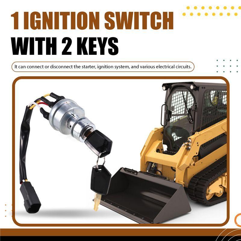 A21E-For Caterpillar 277B 246 262 232B 232 267B Ignition Switch With Keys 142-8858