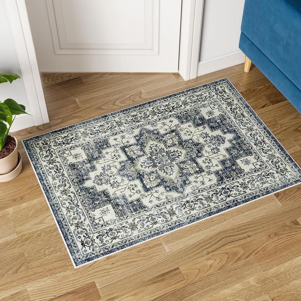 Persian Floor Mat Bathroom Dirt Resistant Floor Mat Easy To Maintain Door Mat for Entrance Foyer