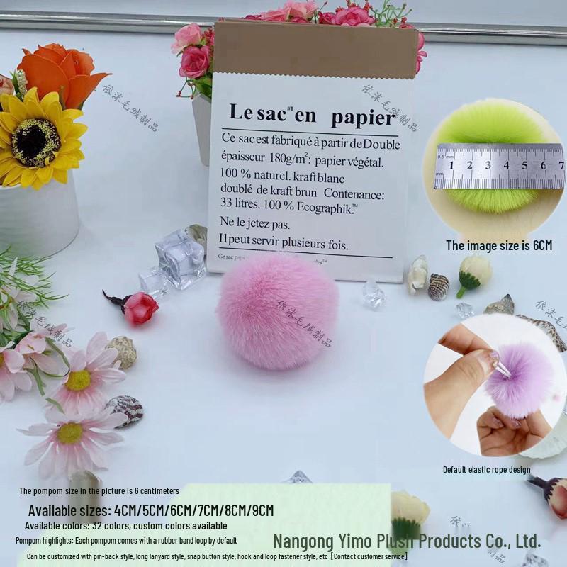 Imitation Rabbit Fur Pom-Poms: 4cm, 6cm, 7cm DIY Plush Balls for Jewelry, Clothing, Hats, Shoes, Bags, and Trims