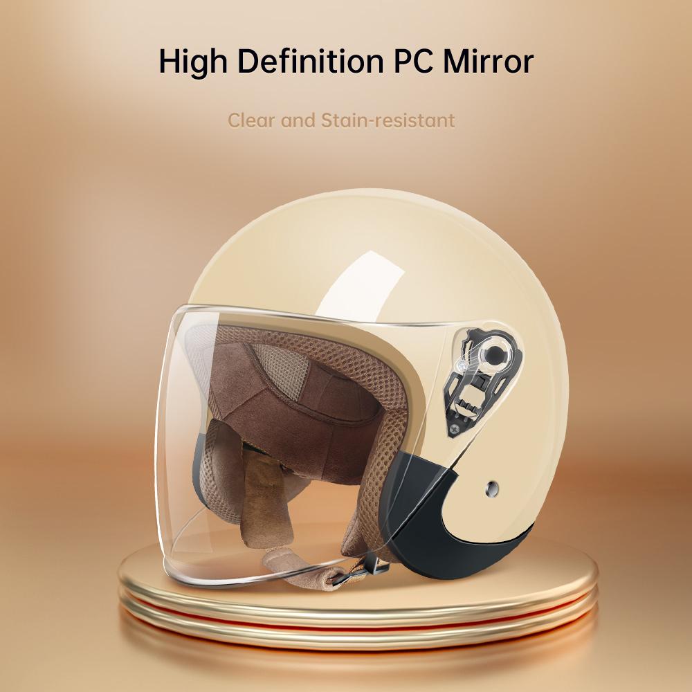 

Мотоциклетный шлем открытого типа для мужчин и женщин, с двойным визором от солнца и защитой лица, сверху легкий, для скутера, велосипеда, ретро 3/4 шлем