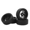4pcs RC Tires Wheels Rims Sets 12mm Hex Wheels Rims Rubber Tires Width 26mm for 110 RC Racing Car