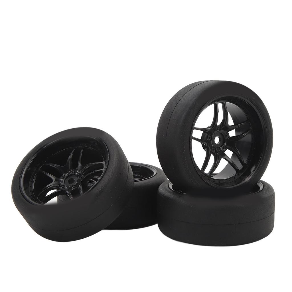 4pcs RC Tires Wheels Rims Sets 12mm Hex Wheels Rims Rubber Tires Width 26mm for 110 RC Racing Car