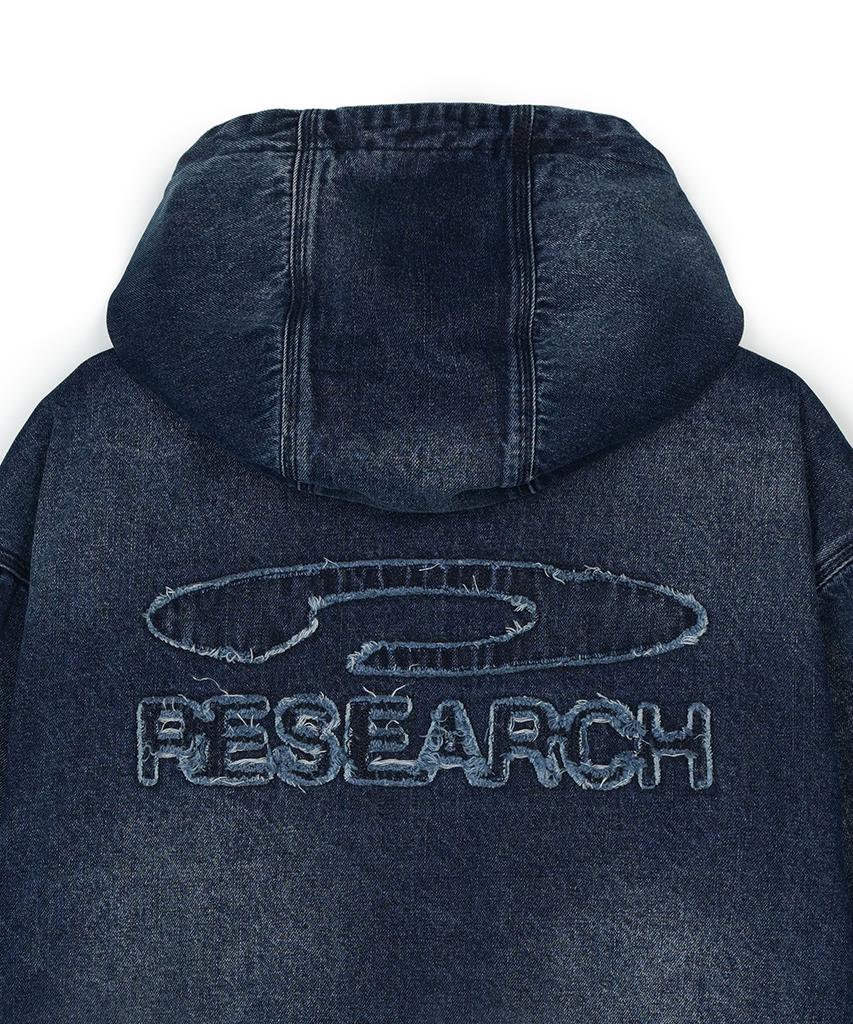 Fdr Heavy Denim Work Hood Quilting Jacket Blue