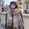New Korean version of classic color matching plaid scarf women's autumn and winter fashion versatile warm thickened student scarf