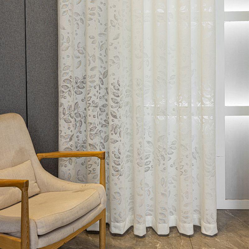 Nya Broderi Skira Gardiner för Vardagsrum Balkongfönster Blommigt Spets Voile Draperier Fräsch Stil