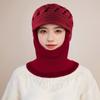 Fashion Winter Knitted Hat with Windproof Brim Fleece Lining Ear Protection Hat Thicken Warm Neck Warmer Set For Women