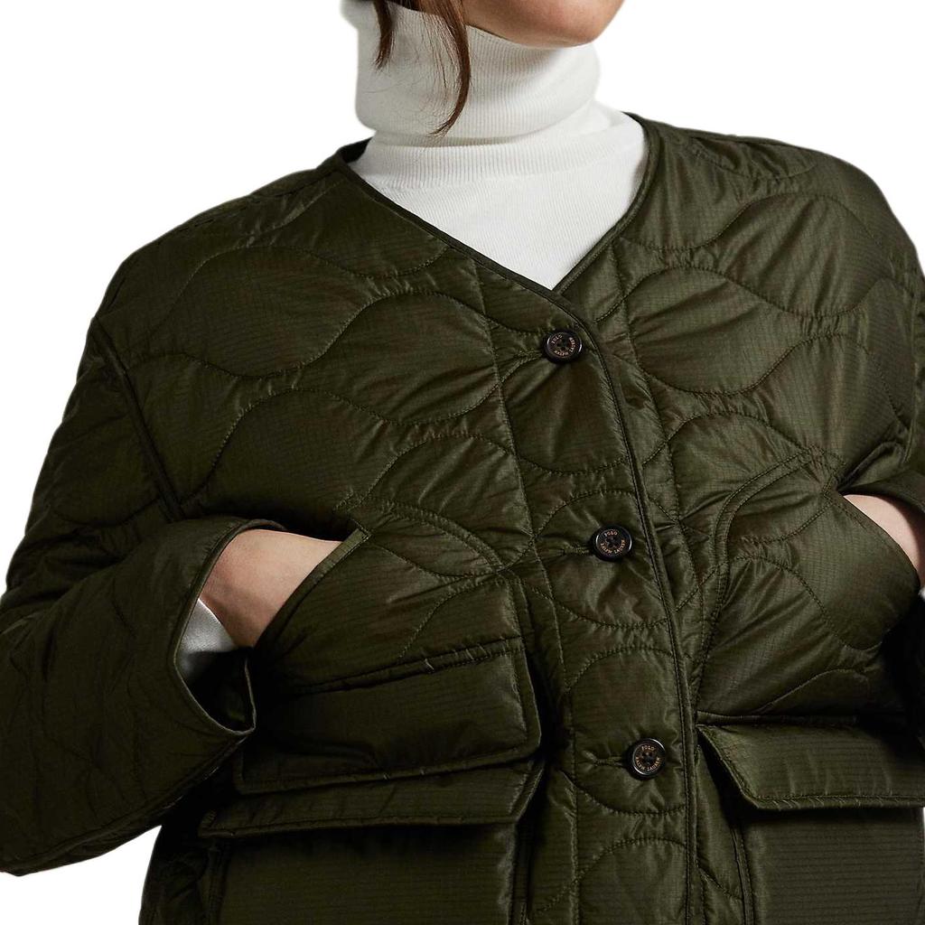 Polo Ralph Lauren Куртка женская хлопковая стеганая ромбами свободного кроя с длинным рукавом WMPOOTWN2820361