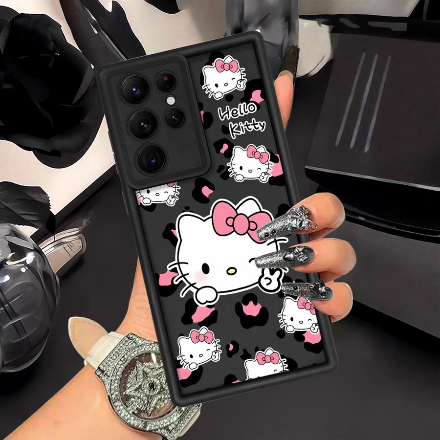 

Hello Kitty Leopard Print Pattern Case for Samsung Galaxy S25 S20 FE S23 S21 Note 20 Ultra S22 Plus S24 ultra S25 Phone Cover Galaxy S24 FE