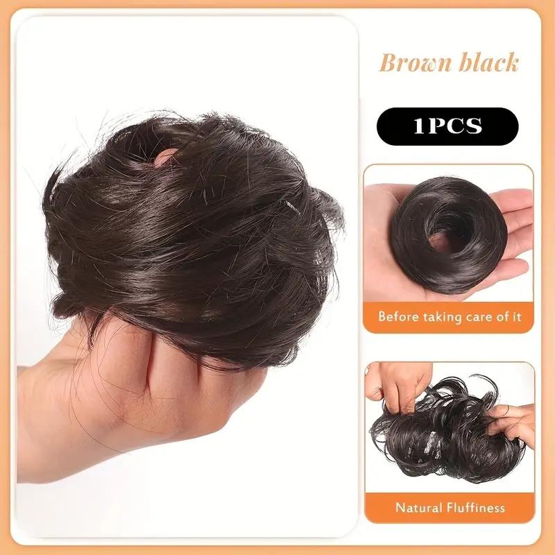 Straight Hair Loop Natural and Comfortable Hair Bun High Temperature Resistant Fiber Wig Easy To Wear Suitable Wig Accessories for All Girls KTB