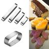 4 Sizes Stainless Steel Mousse Ring Rectangle Oval Cake Ring Cookie Cutters Mousse Baking Mold Tiramisu Puff Bake Tools