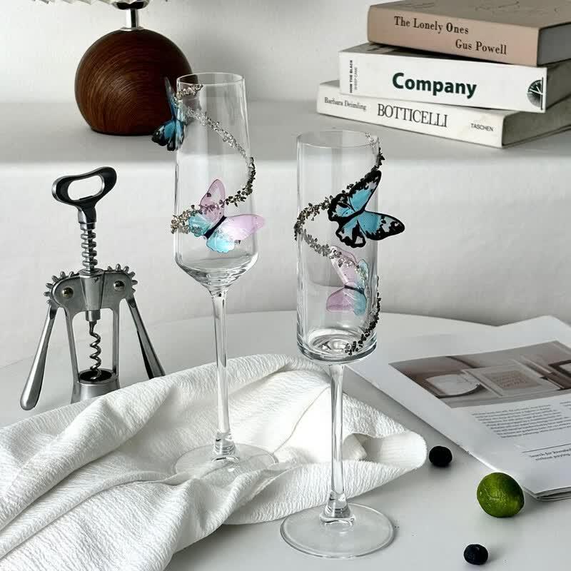 Shangqi Butterfly Champagne Glass Set