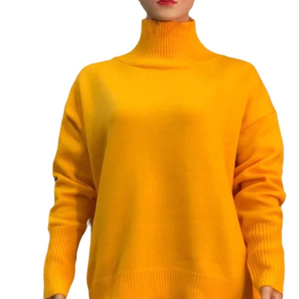 2025 New Style, Sweater, Loose Fit, Semi High Neck, Autumn and Winter, Solid Color Sweater, Loose Design, Winter Inner Sweater, Thick Design