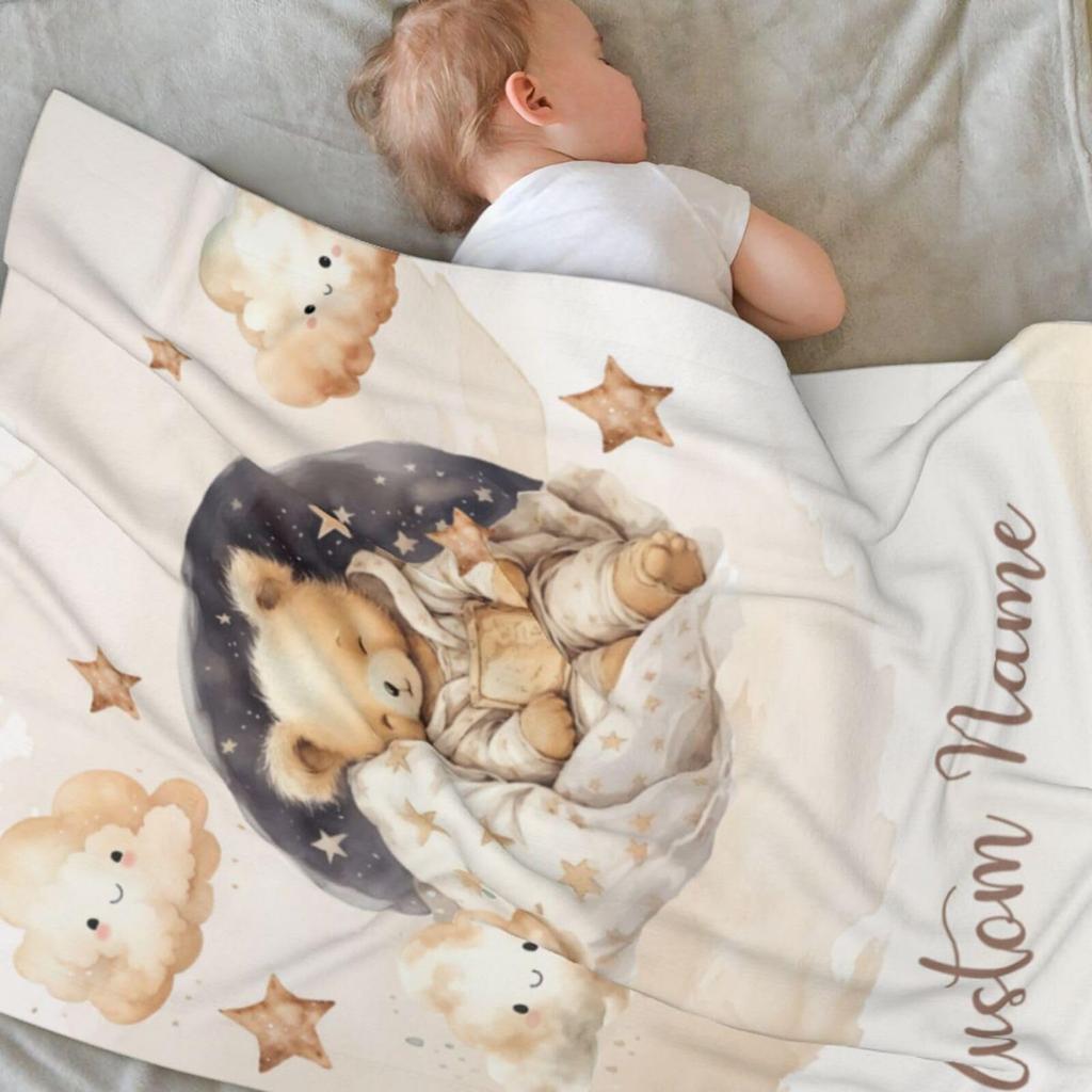 VIKAMA Healing Cloud Bear Blanket Soft and gentle on skin Creates a warm, dreamy sleep atmosphere Machine washable