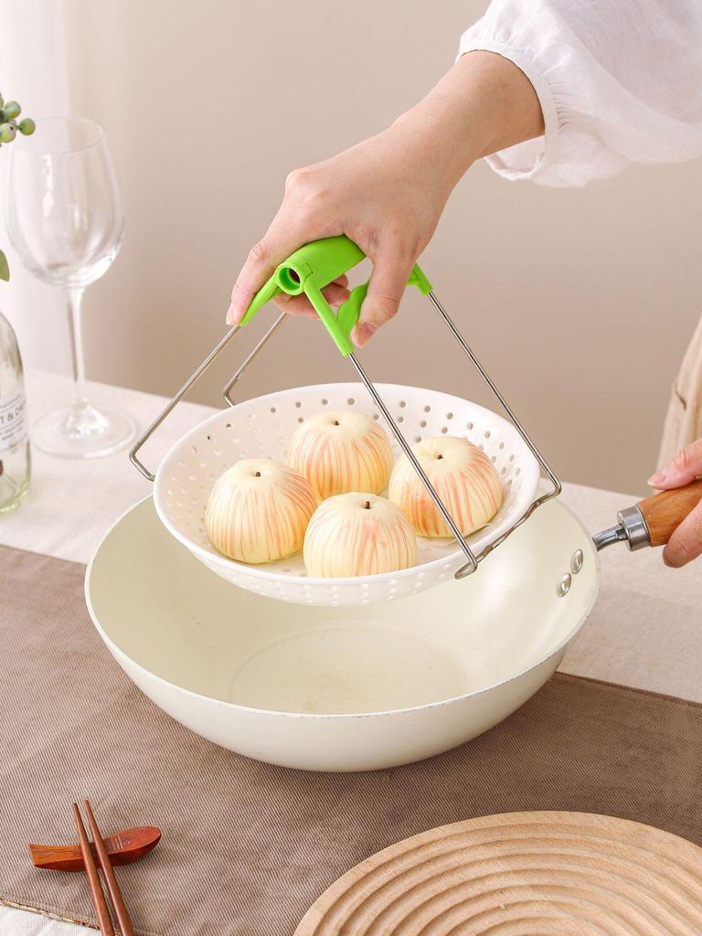 Plato Vaporizador de Cerámica de Grado Alimenticio para Empanadillas, Bollos, Mantou, Mariscos – Rejilla/Cesta Redonda Porosa