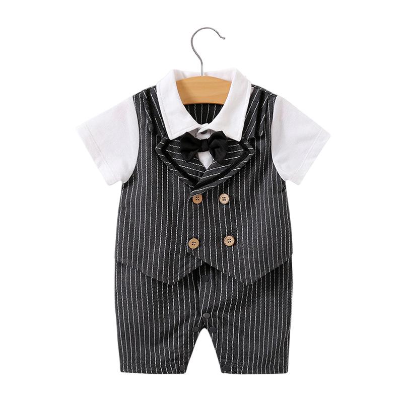 Heren Korte Mouw Zomer Romper voor Pasgeboren en Baby Jongens (0-1 Jaar) - Babykleding