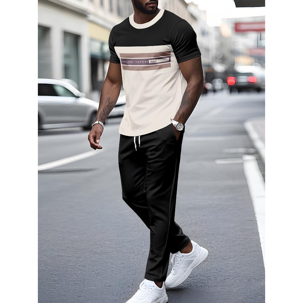 Tuta Sportiva Traspirante alla Moda da Uomo Casual Larga a Maniche Corte con Pantaloncini Tuta Comoda Unisex Abbigliamento Sportivo
