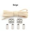 1Pair Lock Shoe laces Without ties Metal Buckle Laces Round Elastic Laces Sneakers Kids Adult No Tie Shoelaces Shoes Accessories