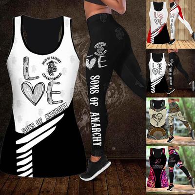 Love Flower Print Yoga-Outfit für Damen, modische 3D-gedruckte Workout-Leggings, Fitness, Sport, hohe Taille, lässige Yoga-Hose