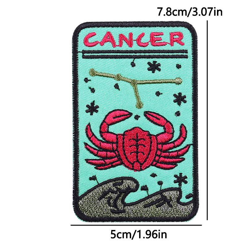 12 Zodiac Signs Embroidery Patch Iron On Patches Complete Set Horoscope Constellation Design for Jacket Backpack Daily Decor