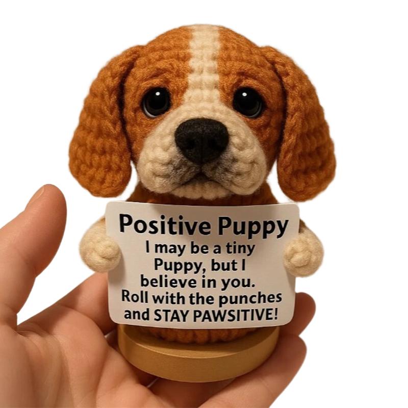 Hand-crocheted Puppy Home Decor Christmas Mood Cures Puppy Slogan Accompany Puppy Friends Gifts Dog Lovers Exquisite Handicrafts