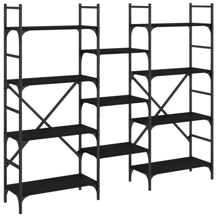 VidaXL Bibliothèque noir 160x28,5x136,5 cm bois d'ingénierie 838873