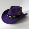 Rongmei's new autumn and winter hats for women, European and American retro woolen western cowboy hats for men, versatile and fashionable with large