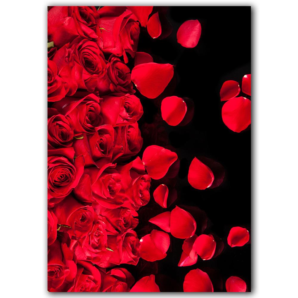 Modern Romantic Red Rose Petals Posters and Prints Canvas Painting Nordic Wall Art Pictures for Living Room Home Decoration