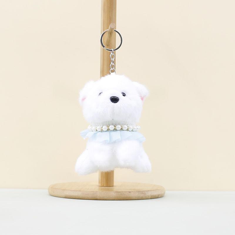 Charming Plush Dog Doll Keyring Super Soft Fabric Keychain Adorable Pet Accessory