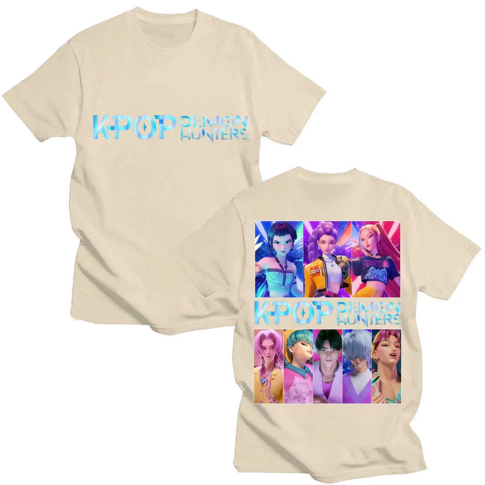 KPop Demon Hunters Huntrix Saja Boys Graphic T-shirts Men Women Fashion Manga Short Sleeve Oversized 100% Cotton Casual T Shirts