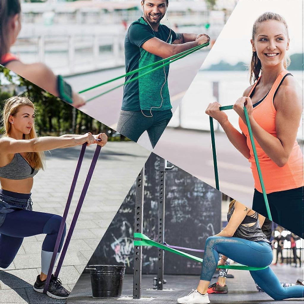 5 Weighted Resistance Bands - Yellow + Red + Black + Purple + Green