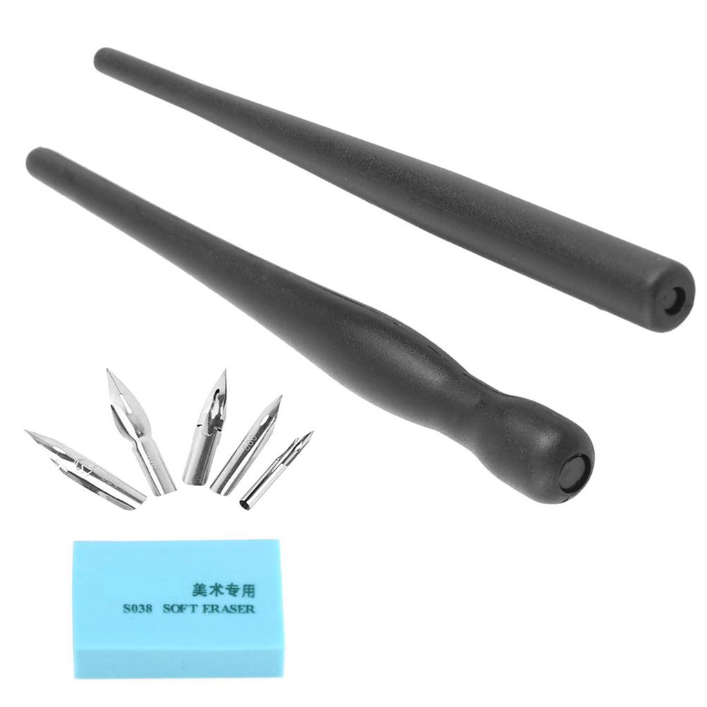 1 Set Manga Cartoon Comic Drawing Painting Kit Tool With 2 Pen Holders and 5 Nibs