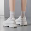Leather platform white shoes women's spring new front lace-up lightweight height-increasing muffin shoes versatile casual board shoes