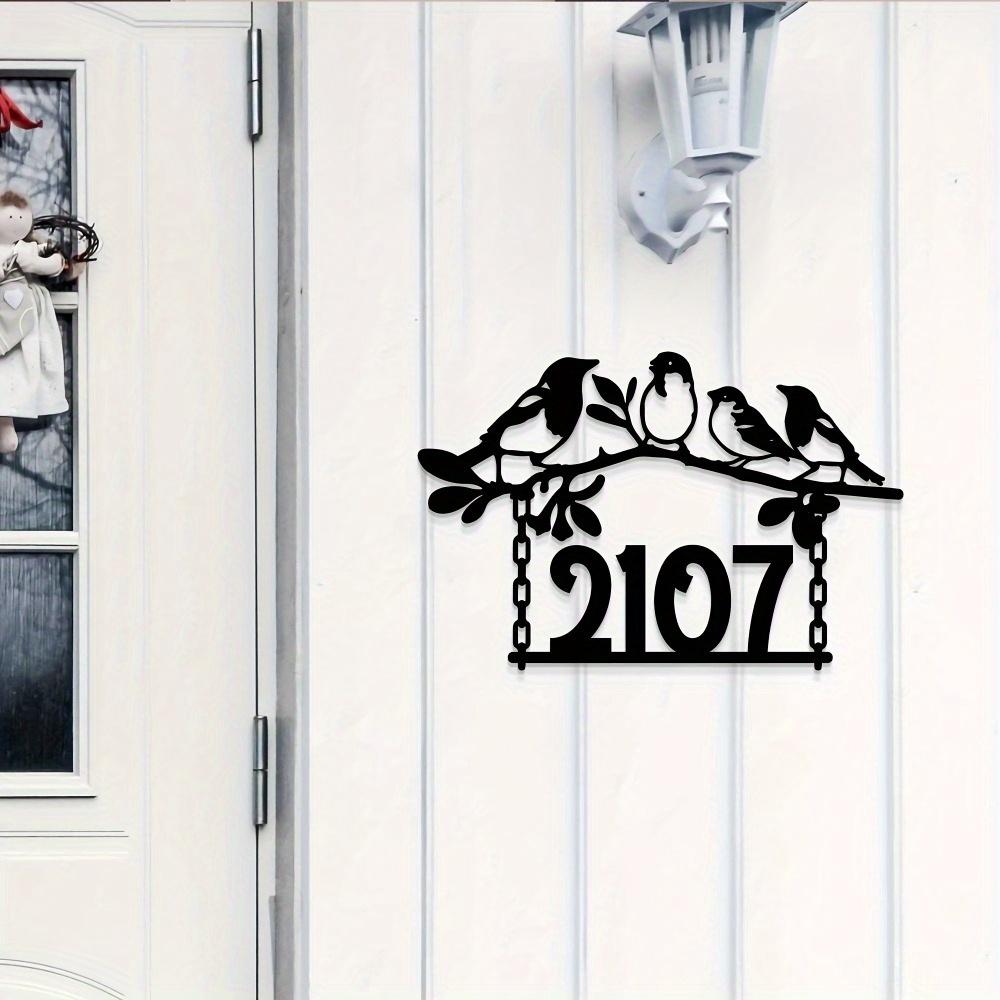 Exquisite Tailored Bird Nest Metal Surname Sign Black Iron Wall Art Pre-Pasted Detachable Reusable Home Decor