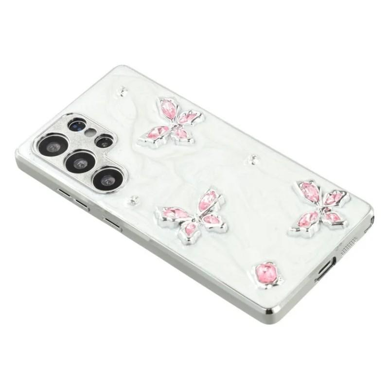 For Samsung Galaxy S25 Ultra Case WANLONFENG Electroplated Epoxy TPU+Acrylic Phone Cover with Tempered Glass