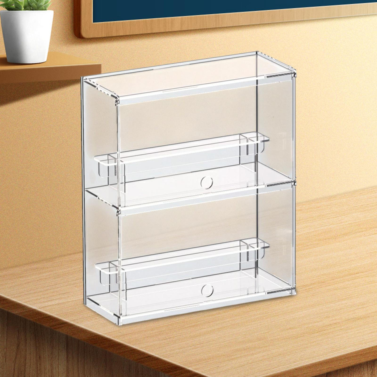 

Прозрачная витрина для коллекционных предметов, демонстрирующая миниатюрную многоуровневую модель автомобиля 1 layer ladder