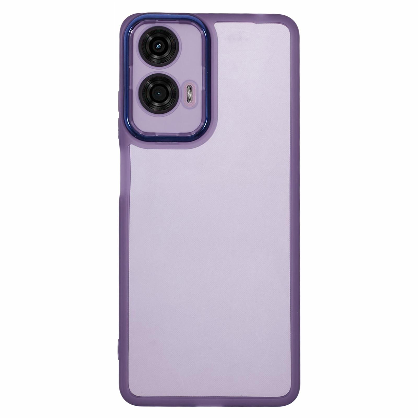 

DKSM Series For Motorola Moto G24 4G Case Electroplated Camera Frame TPU Phone Cover Transparent Purple