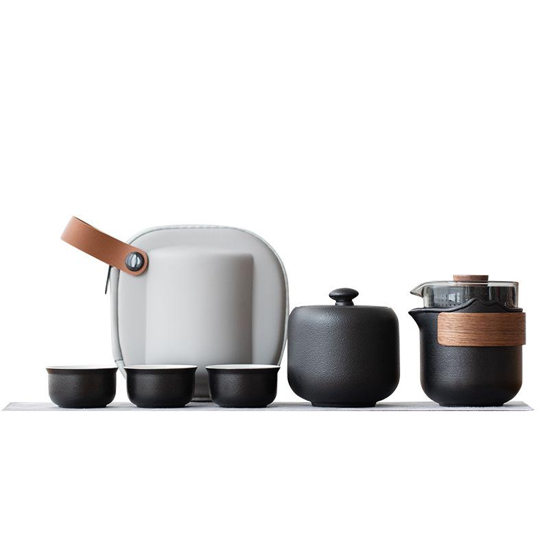 Travel tea set business gift glass outdoor pot 2346 ceramic express cup tea