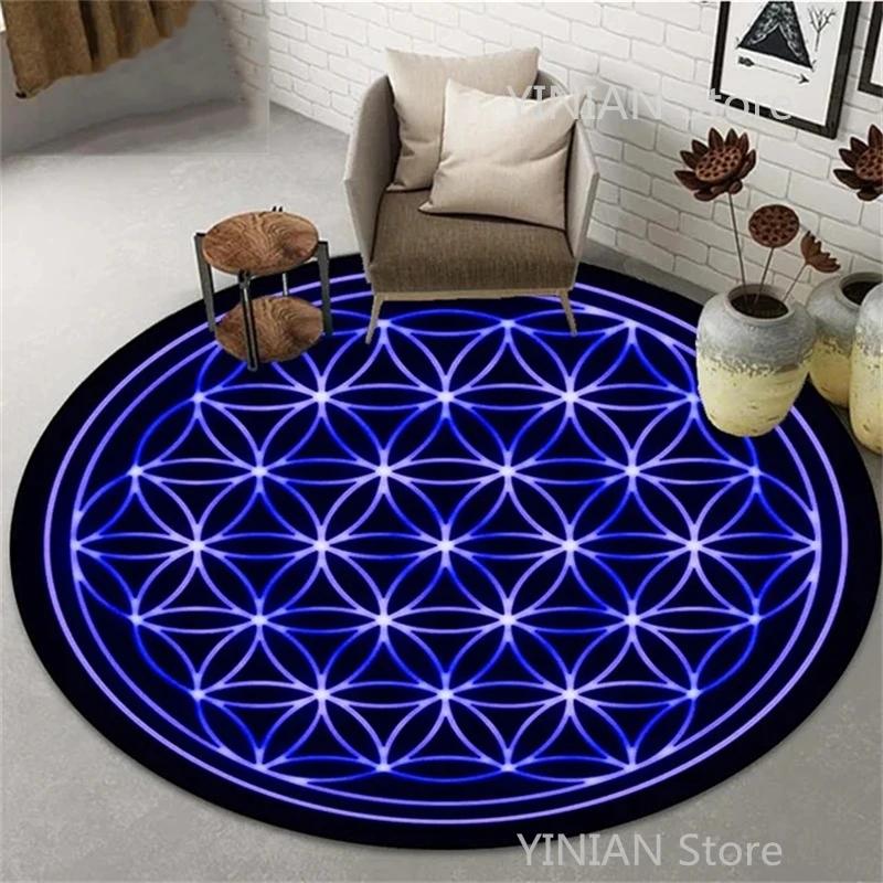 Geometry Round Carpet Cushion Living Room Bedroom Floor Mat Doormat Sofa Computer Chair Area Rug Dropshipping Wholesale