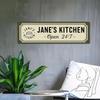Customizable Aluminum Kitchen Sign Personalized Chef Wall Decor Home Room Decoration