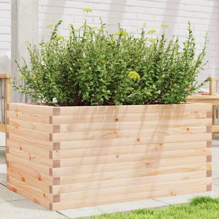 VidaXL Jardinière 90x60x45,5 cm bois de pin massif, jardinière d'extérieur, bac à fleurs, boîte à plantes, jardinière de 847278