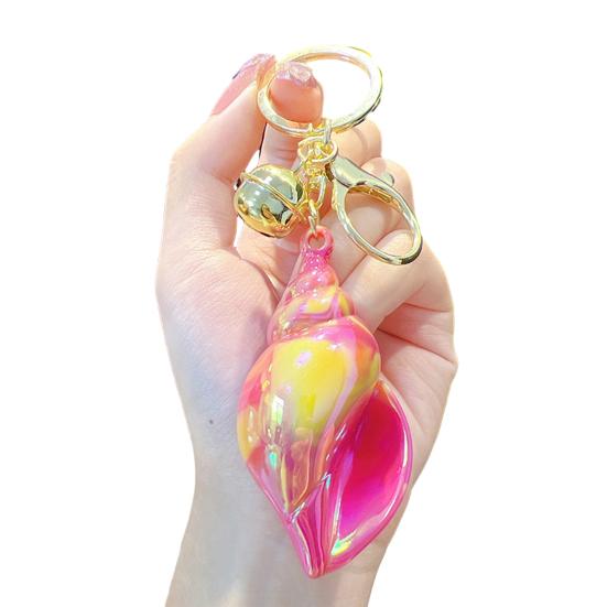 Keychain Charm Electroplating Colorful Acrylic Conch Keychain Pendant Girl Bag Backpack Pendant Decorative Accessory