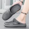 Baotou Solid Color Non-porous Hole Shoes Men's Summer Fashion Casual Large Size Chef Slippers Men Wear Beach Sandals