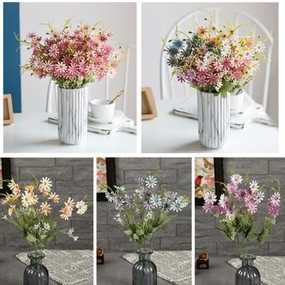 2 Stück Kunstblumenstrauß, künstliche Gänseblümchen mit flexiblem Stiel, wetterfeste Kunstblumen für Vase, Garten, Heimdekoration, Frühlings- und Sommerdekoration